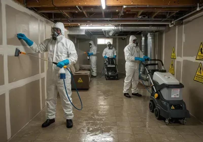 Basement Moisture Removal and Structural Drying process in Port Byron, NY